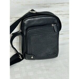 LIKE NEW! Overland Jacket Co. Black Leather Small Crossbody Bag Purse Pebbled
